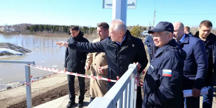 Губернатор Мазур и глава Минстроя России Файзуллин проконтролировали паводковую обстановку на Томи
